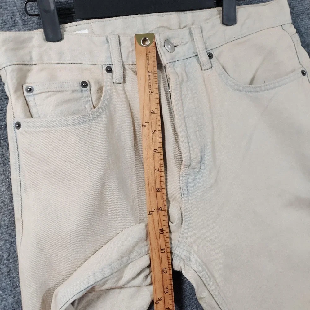 Zara Jeans Mens 30x31 Beige Light Wash Regular Straight Denim Pants Casual